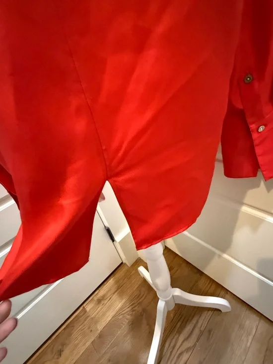 NWT. Rag & Bone. Florence Silk Tie Neck Blouse. Fiery Red. Size 6. - Picture 10 of 14